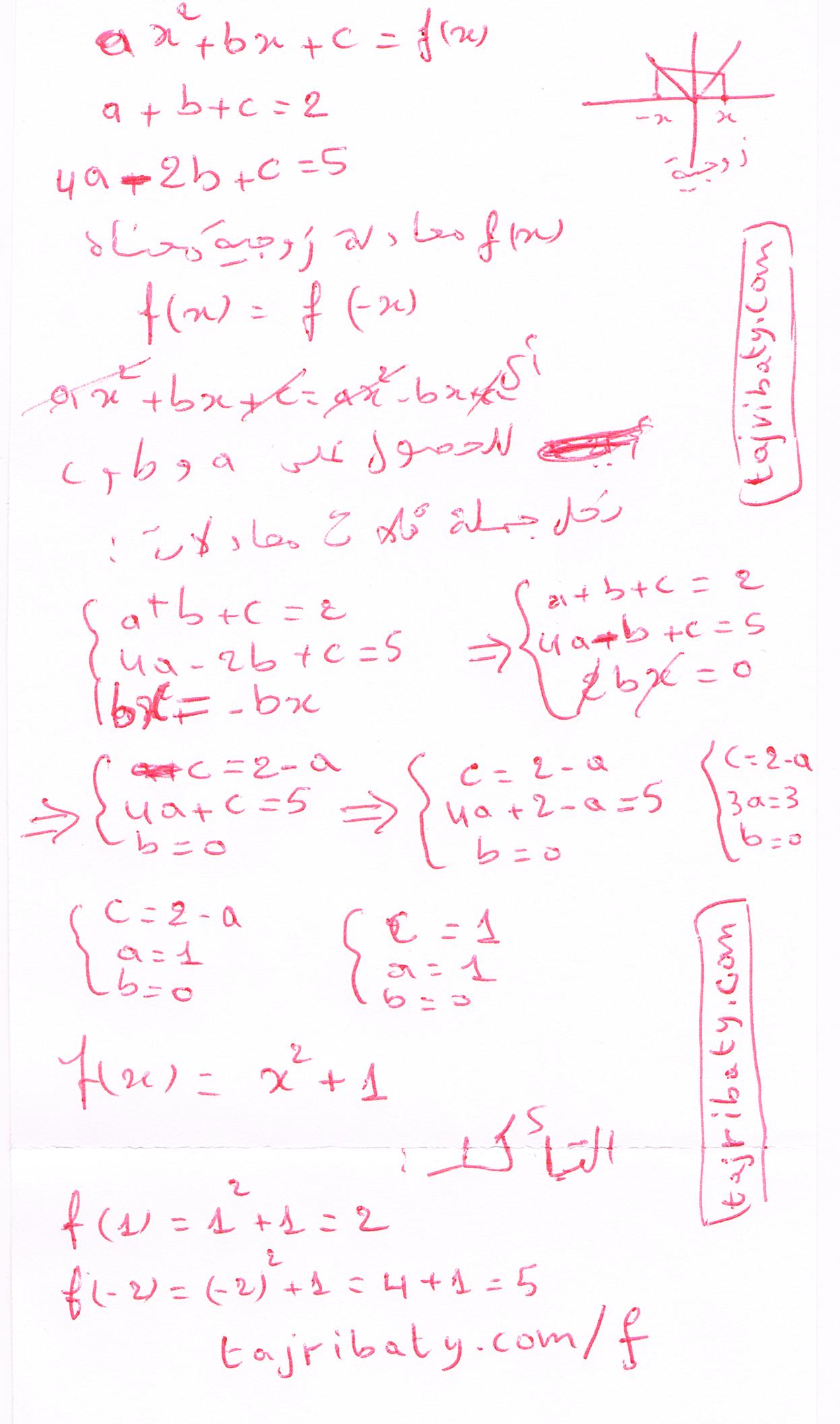 الحل للتمرين السابق